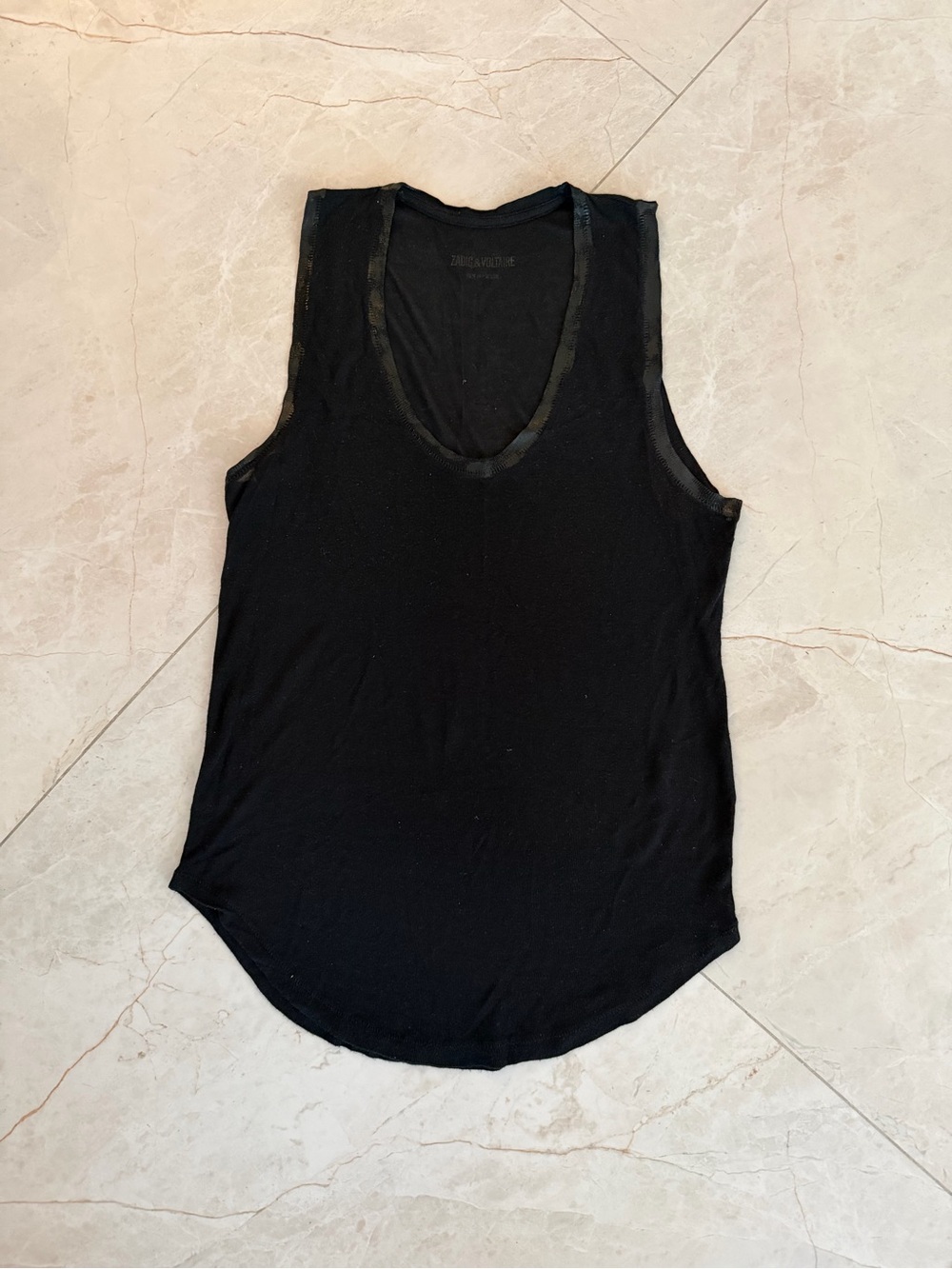 Zadig & Voltaire Black Scoop Neck Sleeveless Tank xs
